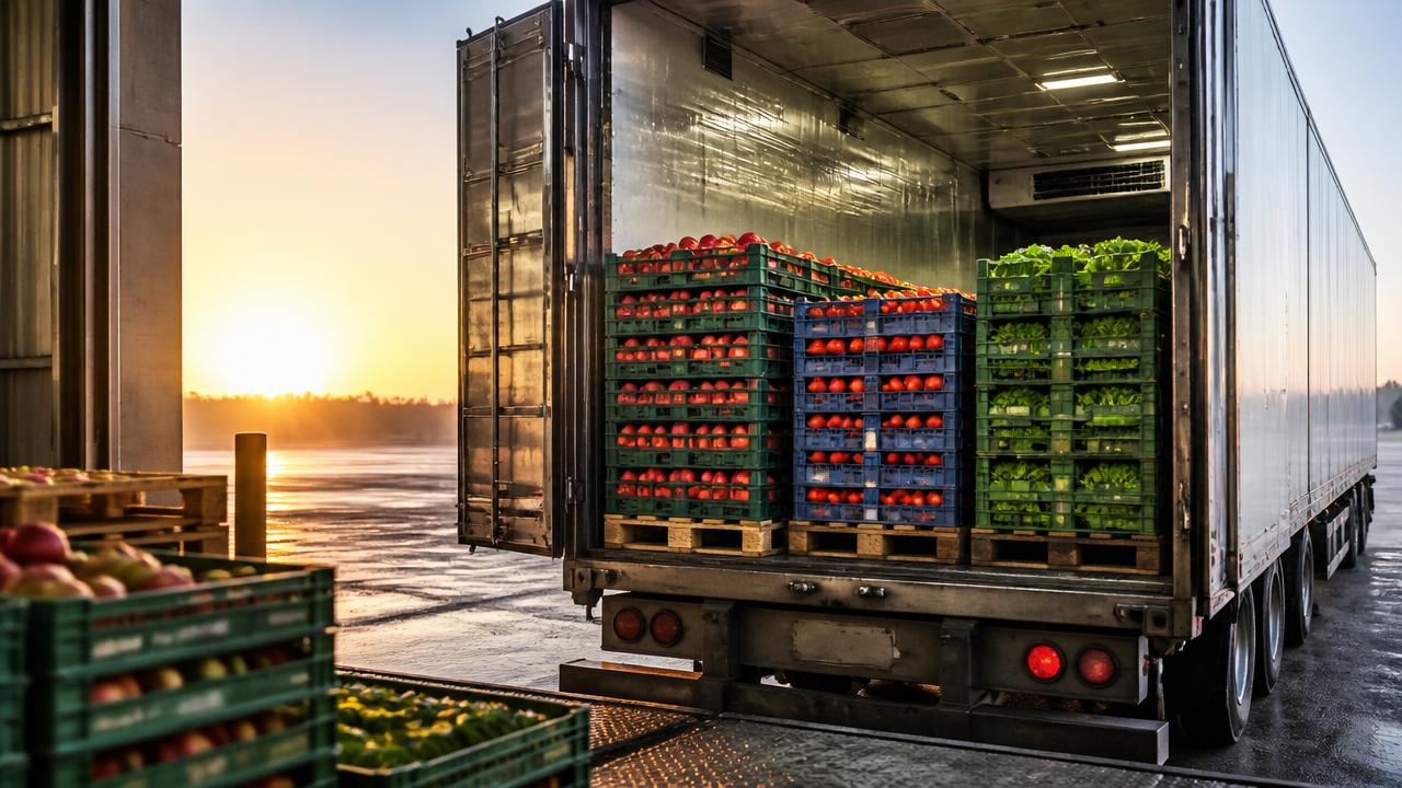 Vaisių ir daržovių dėžės kraunamos į refrižeratorių